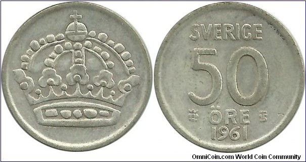 Sweden 50 Öre 1961