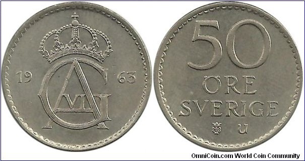 Sweden 50 Öre 1963
