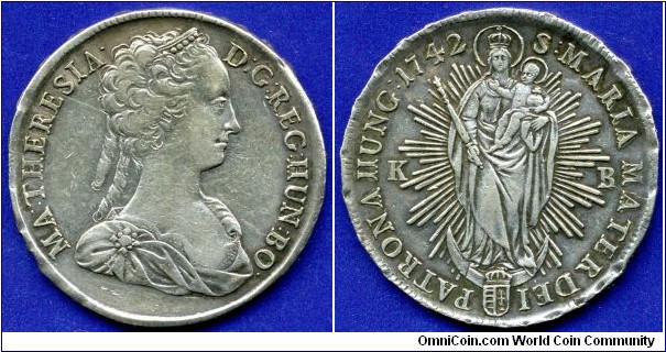 Thaler.
Kingdom of Hungary.
Maria Theresia (1745-1780), Empress of Holy Roman Empire & Queen of Hungary (1740-1780).
