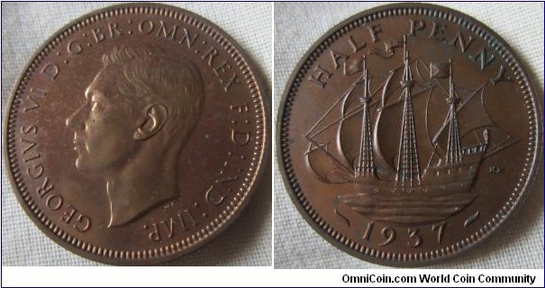 1937 proof Halfpenny