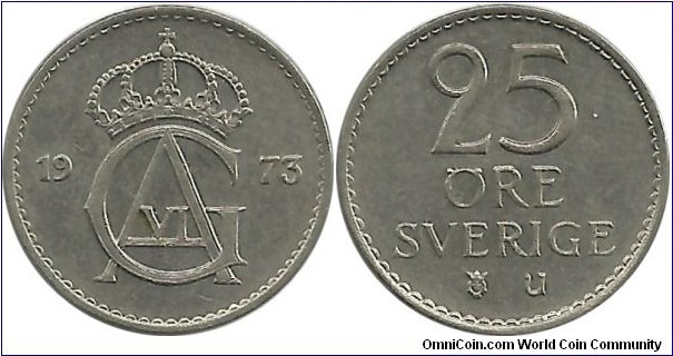 Sweden 25 Öre 1973