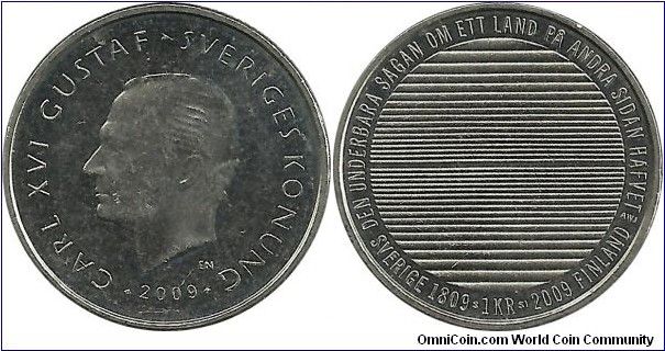 Sweden 1 Krone 2009 - 200th Anniversary of the separation of Finland from Sweden