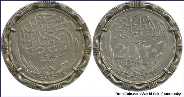 Egypt 20 Piastres 1333-1917H