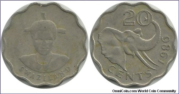 Swaziland 20 Cents 1986