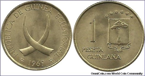 EquatorialGuinea 1 Peseta 1969