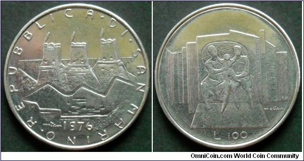 San Marino 100 lire.
1976