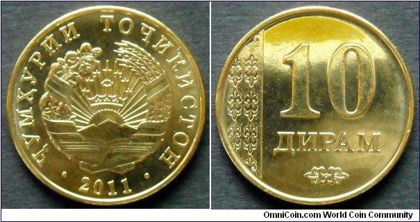 Tajikistan 10 diram.
2011