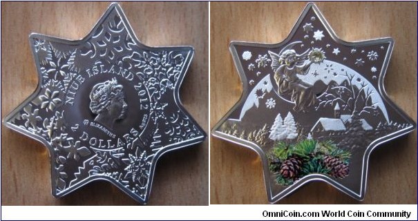 2 Dollars - Christmas star - 28.28 g Ag .925 Proof (with one Swarovski crystal) - mintage 7,000