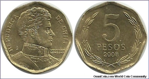 Chile 5 Pesos 2008