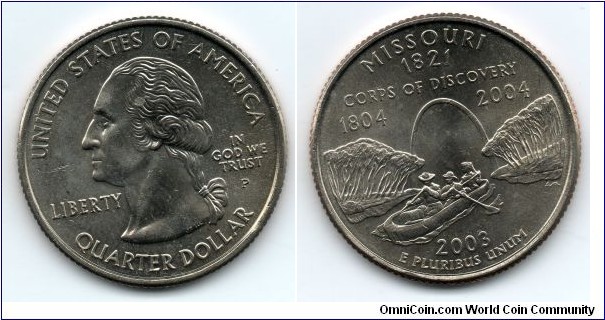 Missouri State Quarter. From Collectors Alliance Commemorative Quarters Set. Philadelphia Mint