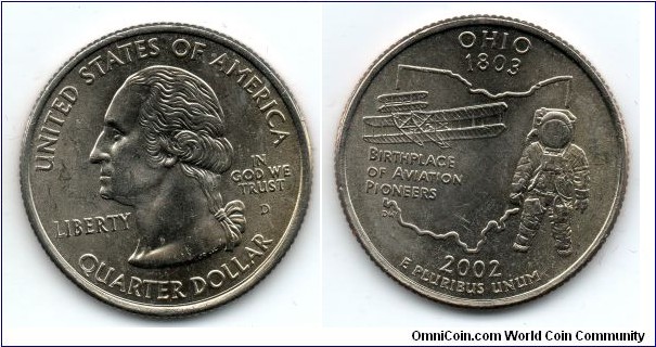 Ohio State Quarter. From Collectors Alliance Commemorative Quarters Set. Denver Mint