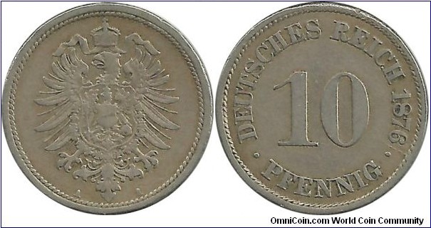 Germany 10 Pfennig 1876A