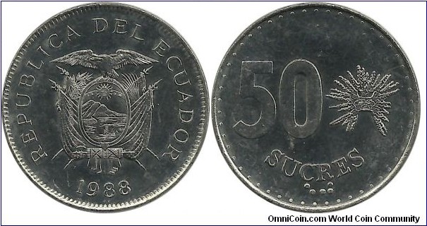 Ecuador 50 Sucres 1988