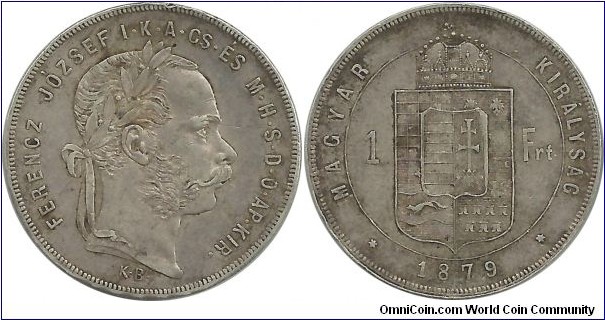 Hungary-Kingdom 1 Forint 1879