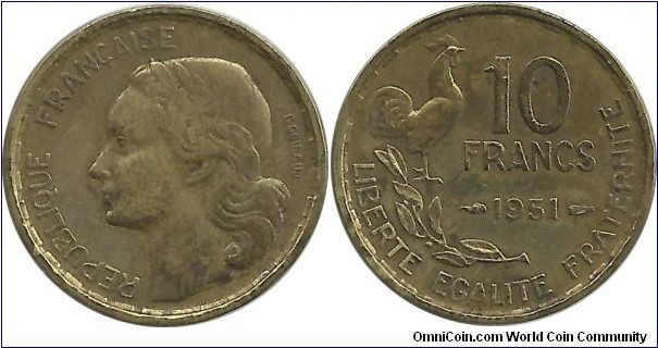 France 10 Francs 1951