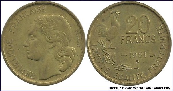 France 20 Francs 1951B