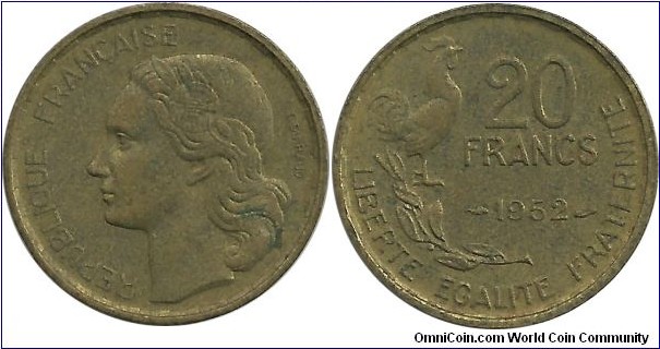 France 20 Francs 1952