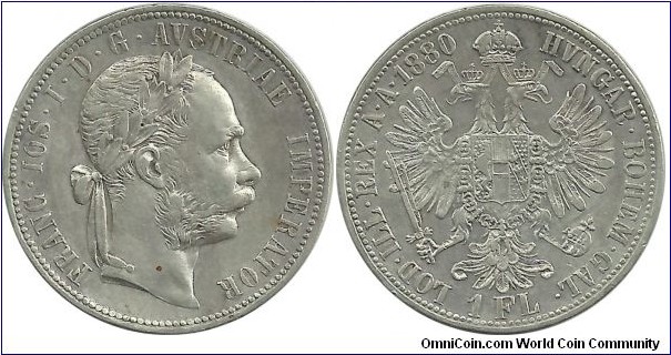 Aust-HunEmp 1 Florin 1880-Austria