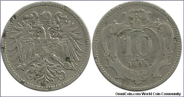 Aust-HunEmp 10 Heller 1895-Austria