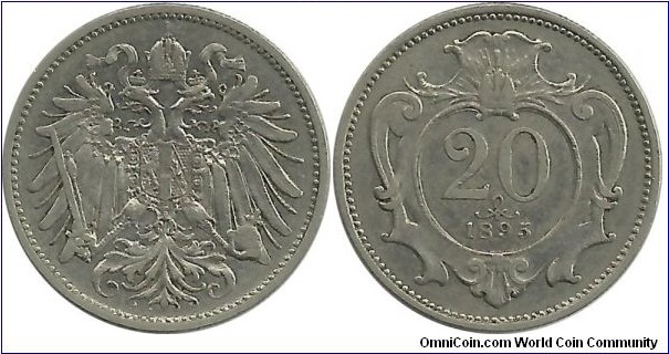 Aust-HunEmp 20 Heller 1895-Austria