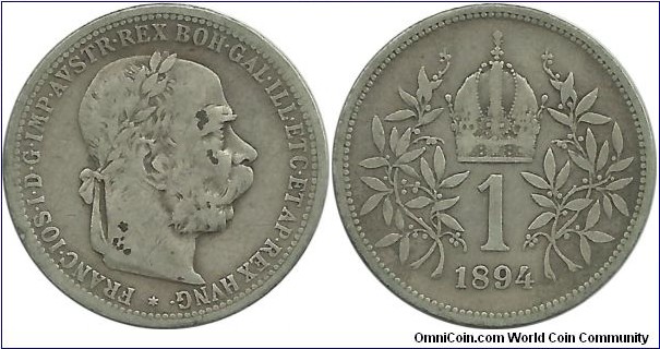 Aust-HunEmp 1 Corona 1894-Austria