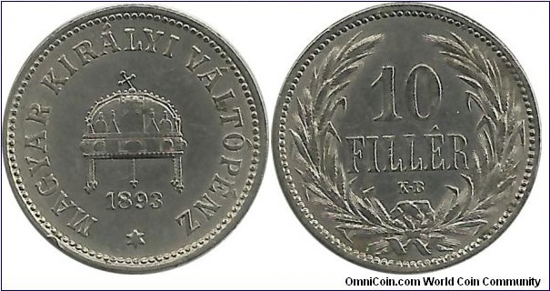 Aust-HunEmp 10 Filler 1893-Hungary