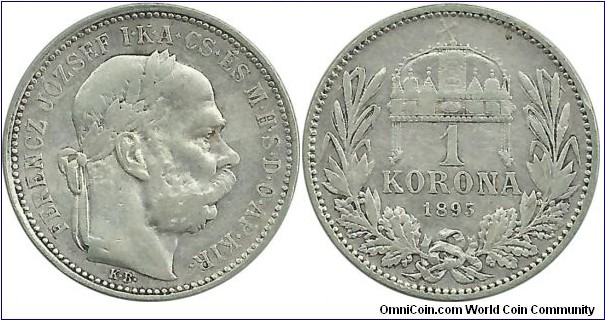 Aust-HunEmp 1 Korona 1895-Hungary