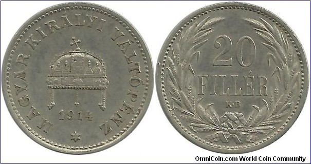 Aust-HunEmp 20 Filler 1914-Hungary