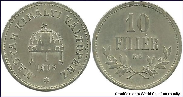 Aust-HunEmp 10 Filler 1916-Hungary