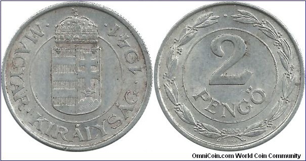 Hungary-Kingdom 2 Pengö 1941