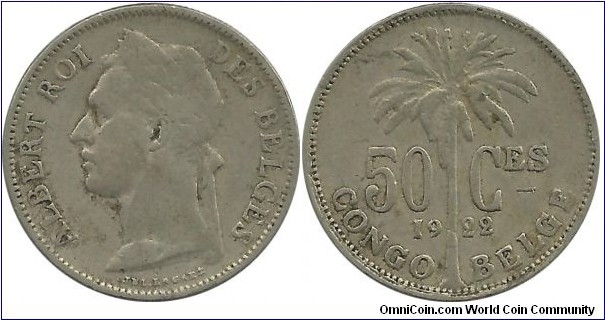 BelgianCongo 50 Centimes 1922