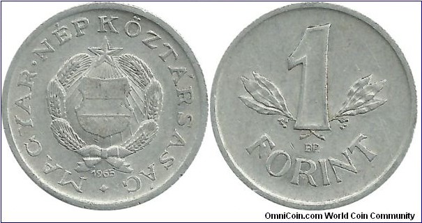 PRHungary 1 Forint 1965 - Diameter: 23.7 mm
