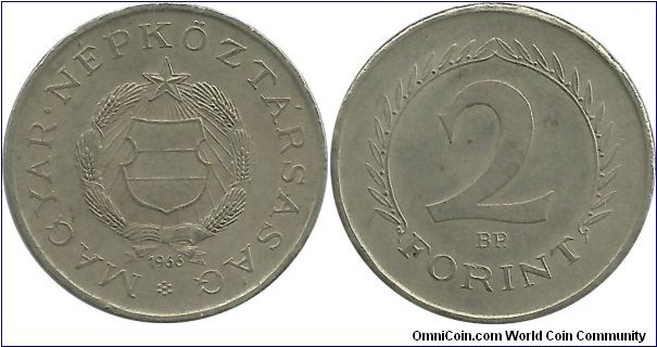 PRHungary 2 Forint 1966 - Diameter: 25.0 mm
