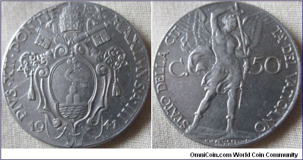 1941 Vatican 50 cent