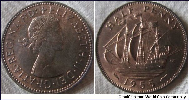 1955 halfpenny EF