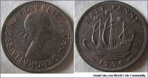 1954 halfpenny EF