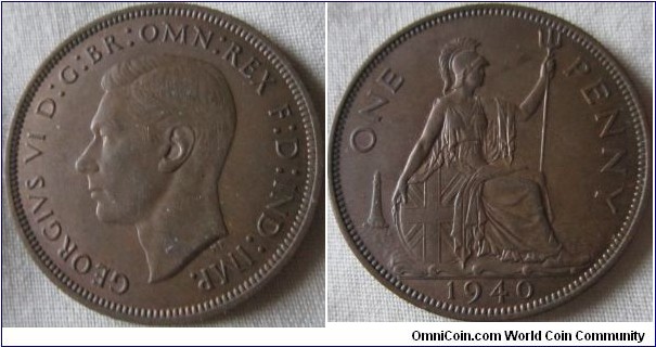 1940 penny, Double exerge line