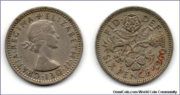 1960 Elizabeth II Sixpence