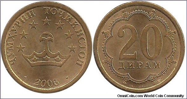 Tajikistan 20 Diram 2006