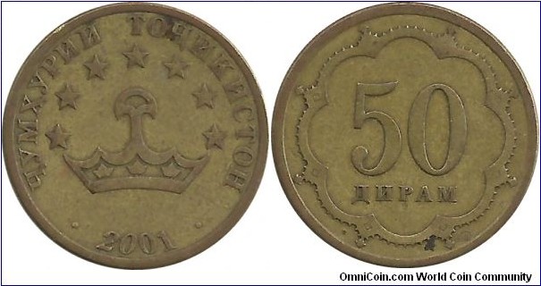 Tajikistan 50 Diram 2001