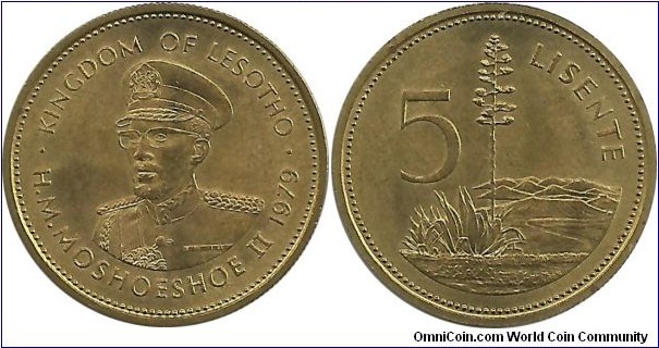 Lesotho 5 Lisente 1979