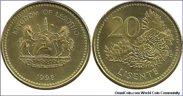 Lesotho 20 Lisente 1998