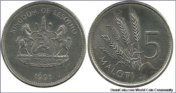 Lesotho 5 Maloti 1996