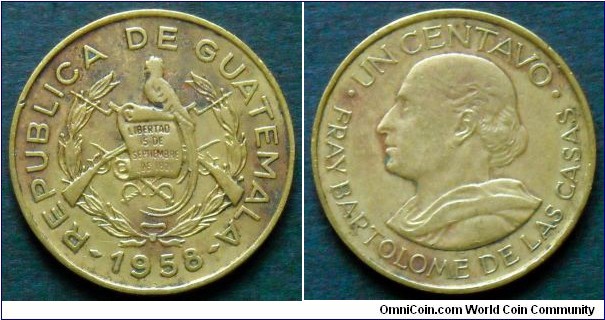 Guatemala 1 centavo.
1958