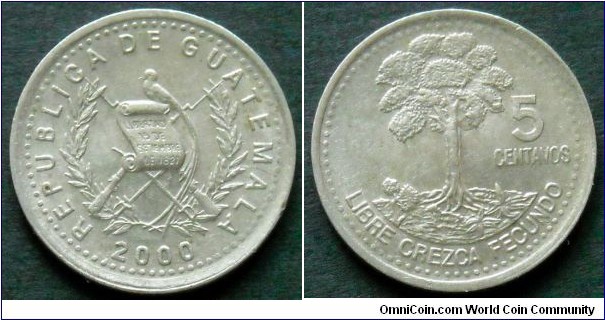 Guatemala 5 centavos.
2000