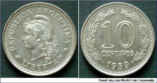 Argentina 10 centavos.
1959