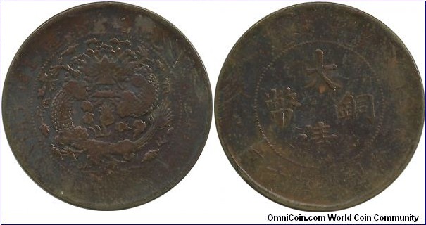 China-Empire 20 Cash 1907 Y#11.2
