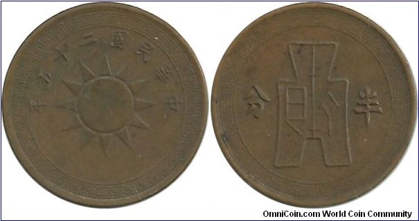 China-Republic ½ Fen 25(1936)
