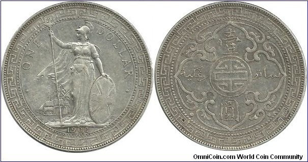 British Trade Dollar 1900C ; This issue was struck at Bombay(B) and Calcutta(C) Mints in India. only 1925 and 1930 issues which were struck at London.