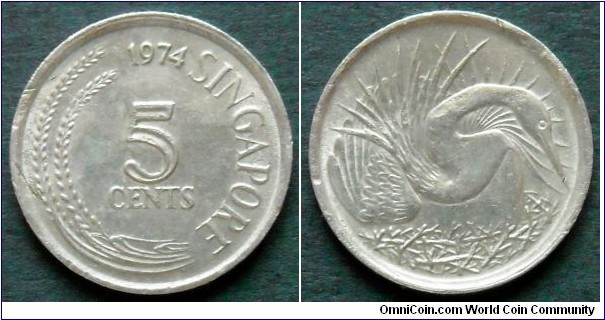 Singapore 5 cents.
1974